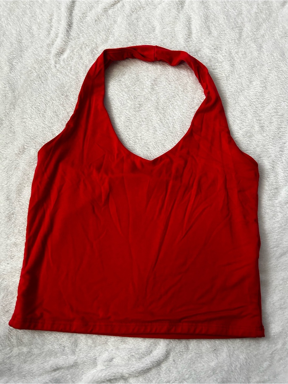 Women's Red Halter Tank Top - Classic Sleek Style